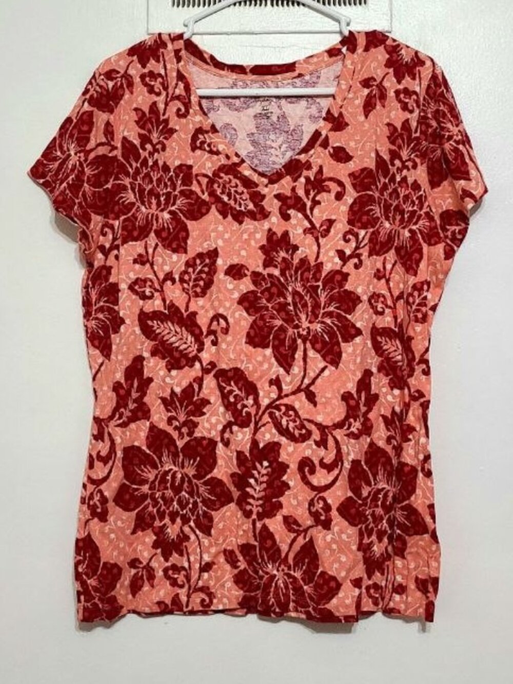 Red Floral Short Sleeve